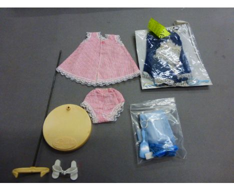 Three vintage Sindy doll items to include; Undie World outfit ref 12S02 (1963), Sleepy Time outfit ref 12S01 (1963), original