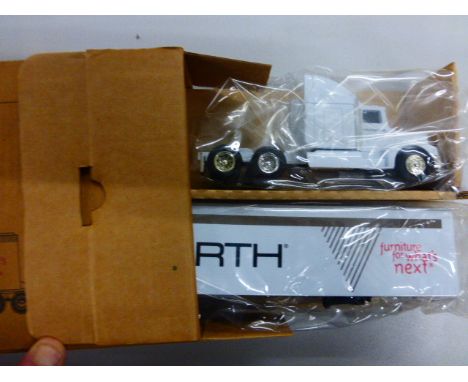 Boxed Haworth Tractor/Trailer Replica model vehicle, 'furniture for what's next'
