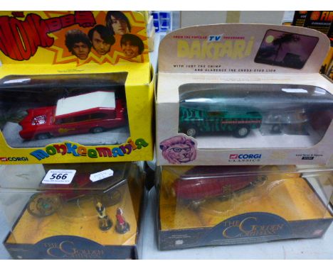 Four boxed Corgi diecast vehicles to include The Golden Compass x 2, Daktari and The Monkeyes Monkeemania