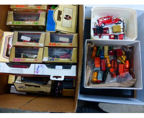 Collection of over 60 model vehicles, including; Matchbox, Lesney, Corgi, Dinky, Lledo, featuring Matchbox 'Mack Pumper 1935'