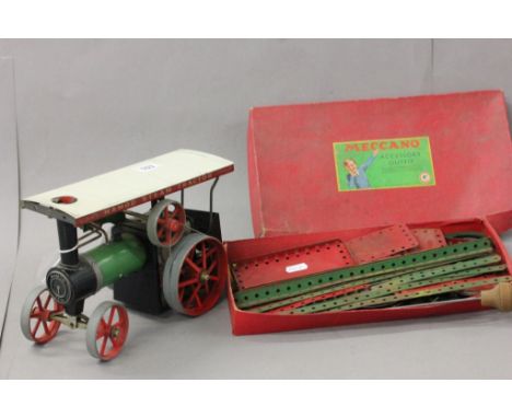 Mamod Steam Tractor TE1A (used) plus a boxed Meccano Accessory Outfit 4A