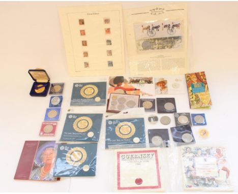 Selection of GB commemorative coin sets and packs to include the Last Round Pound, Commonwealth Games 1986 £2 etc and a Westm