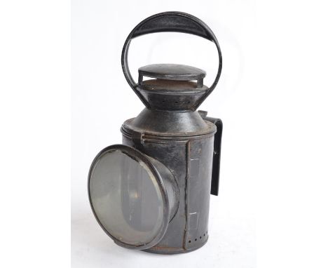 An LMS Railways signal lamp, plate stamped 'R204'. Height to handle top 29cm. 