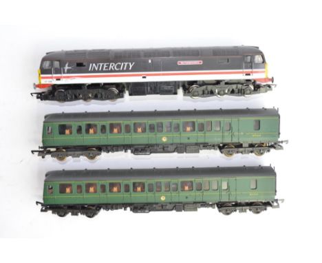 A Hornby R587 OO guage Intercity Class 47 47586 Diesel loco " Northamptonshire". Condition fair, some paint damage, but teste