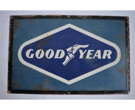 An enamelled steel plate Goodyear advertising sign. W61.1xH39.3cm