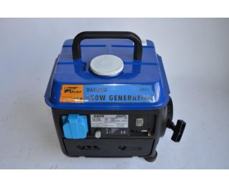 A Pro User G850W 2 stroke petrol generator, appears unused, with instruction manual. 