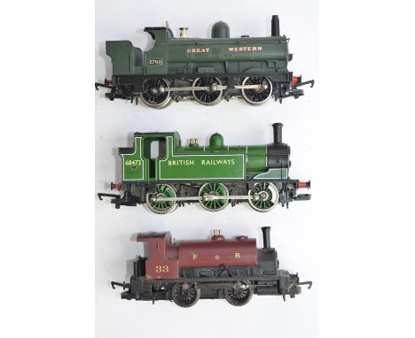 3 OO gauge Hornby electric train models, all unboxed:An R1127 0-4-0 Saddle tank loco FR No33. Model dusty but in good conditi