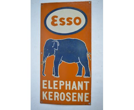 An enamelled steel plate Esso Elephant Kerosine advertising sign. H61.1xW30.6cm