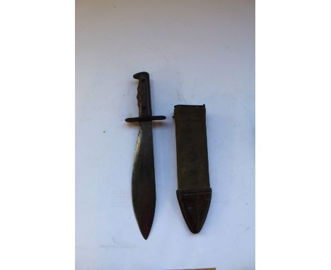 1916 US army bolo jungle survival knife, stamped 1916, in original sheath, blade L10", overall L15" 