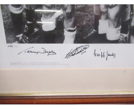 FA Cup final Wembley 1961 Tottenham Hotspurs vs Leicester City signed limited edition print- Griff Jones, Terry Dyson and Bob