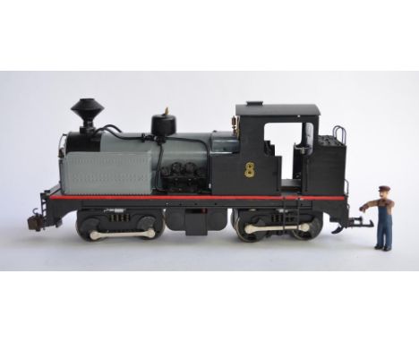 An adapted Bachmann G-gauge tank engine made to resemble a 4 cylinder Avonside narrow guage locomotive. Not tested, no box. 