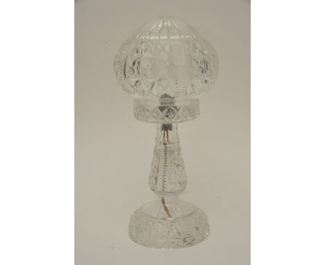 A Cut glass table lamp and shade 