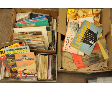Three boxes of various ephemeral items including booklets of Railways, Locomotives and Trams along with various folding maps,