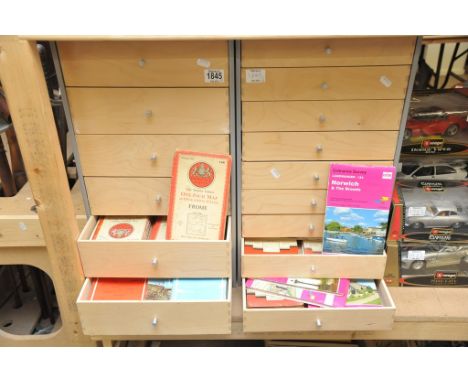 Two modern pine chests of drawers containing a large quantity of assorted maps, mainly Ordnance Survey