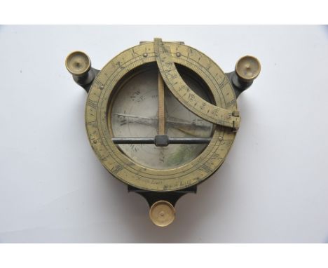 A rare universal Equinctial dial compass, the sundial made by Orr&Sons Madras