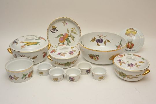 A collection of Royal Worcester fruit pattern ceramics including tureens A collection of Royal Worcester fruit pattern ceramics including tureens