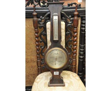 An oak wall barometer maker Atchison London
