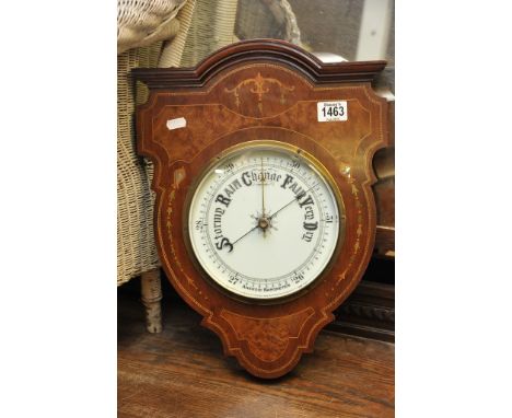 A quality inlaid wall barometer inset with Mother of Pearl