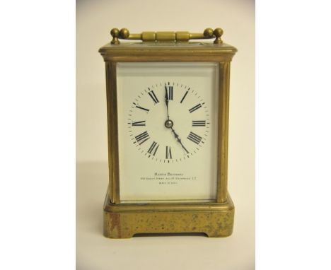 A Mappin & Webb brass carriage clock