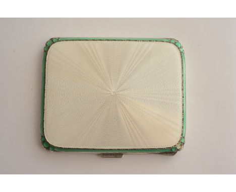 A quality silver and guilloche enamel cigarette case, Birmingham 1947