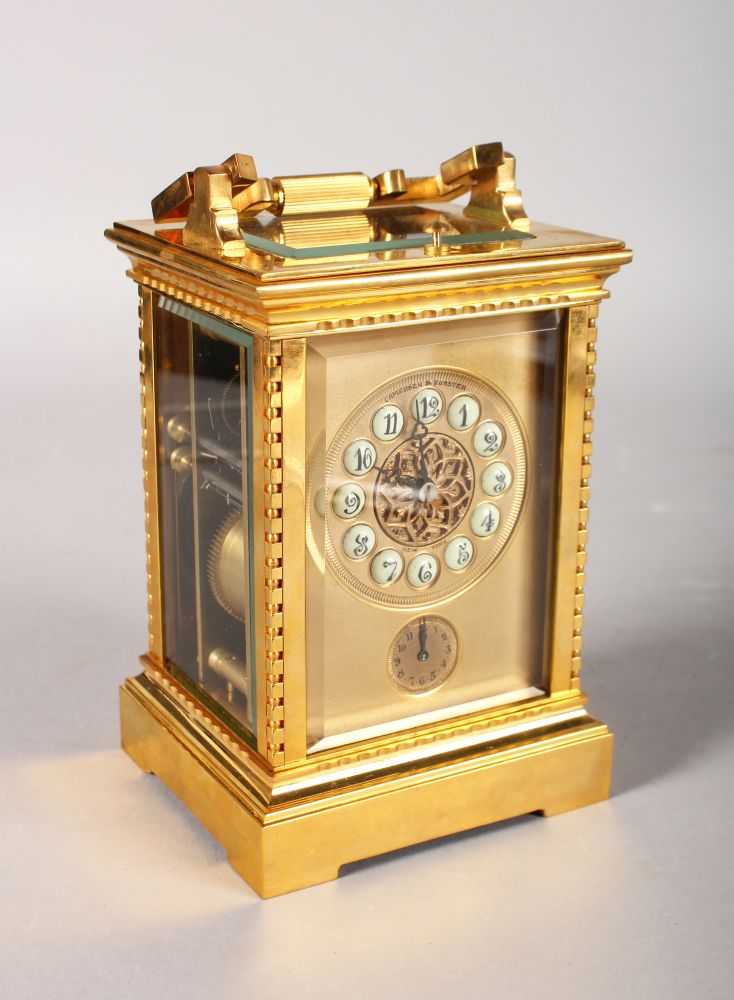 A GOOD FRENCH CARRIAGE CLOCK with repeat and alarm, Retailed by ...