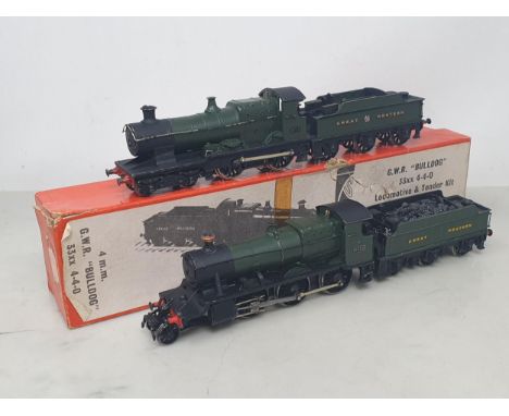 A fine scale 00 gauge 43XX 2-6-0 'Mogul' Locomotive (loose chassis and front bogie) and a boxed Keyser 33XX 4-4-0 'Bulldog' L