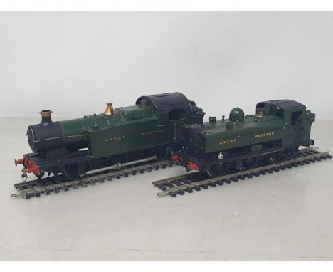 A well engineered fine scale 00 gauge 64XX 0-6-0 Pannier Tank Locomotive in Great Western green livery and a 56XX 0-6-2T Loco