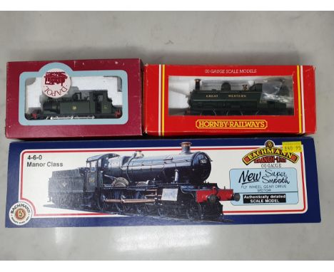 A boxed Bachmann 00 gauge 'Bradley Manor' Locomotive, a boxed Hornby 2721 Class 0-6-0 Pannier Tank and a boxed Dapol G.W.R. 0