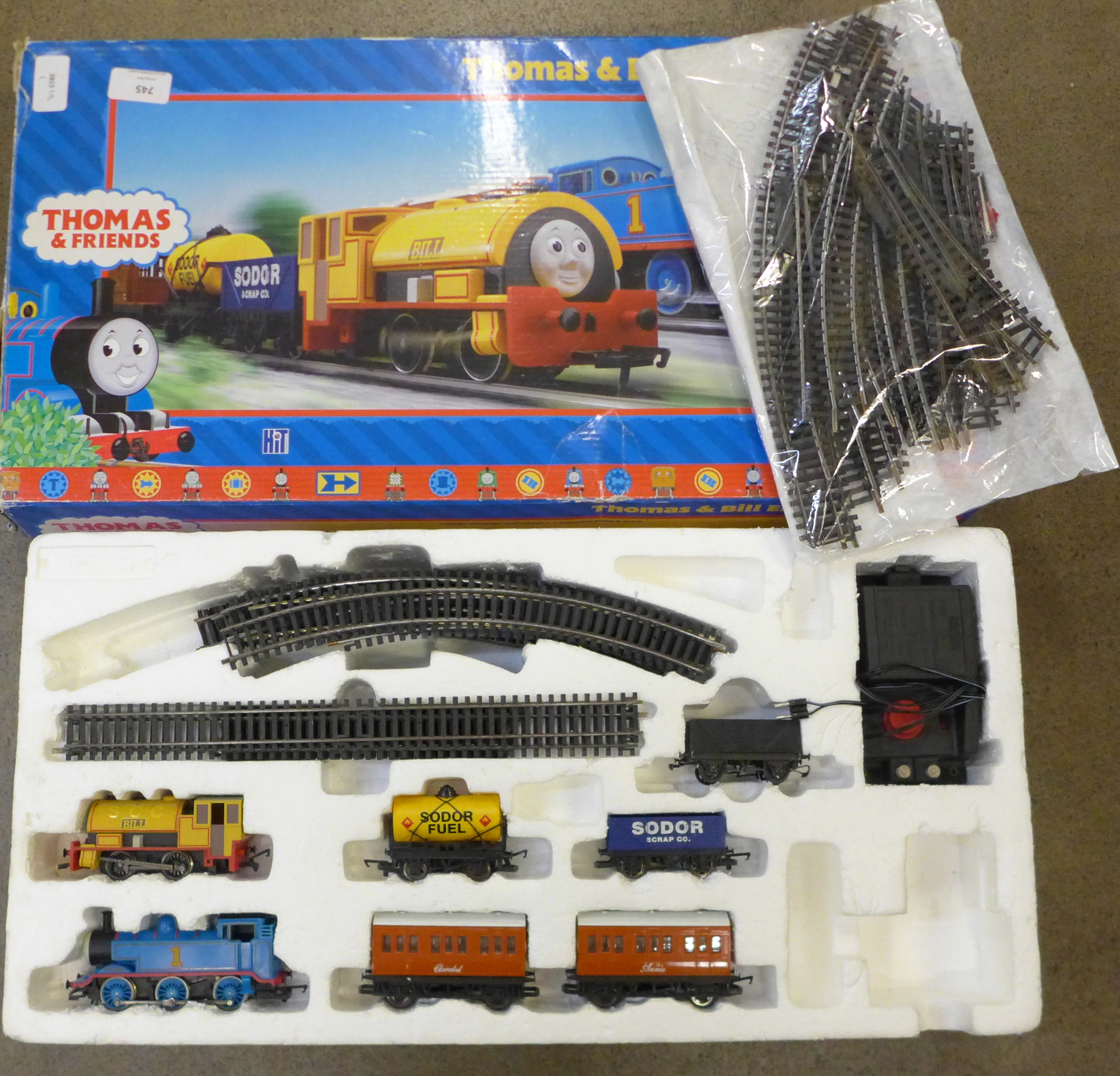 A Hornby Thomas and Bill electric train set, boxed