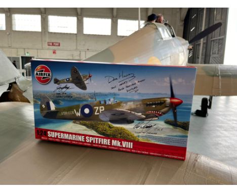 Supermarine Spitfire Mk.VIII signed by three pilots. George Haye, Suffolk Spitfire, Dave Harvey, Polish Heritage Flight and C
