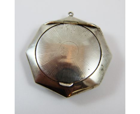 Vintage silver plated fancy compact