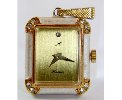 Manual wind watch pendant marked Hermes