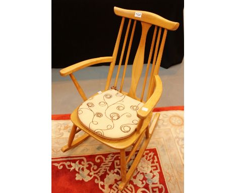 Beech stick back rocking chair