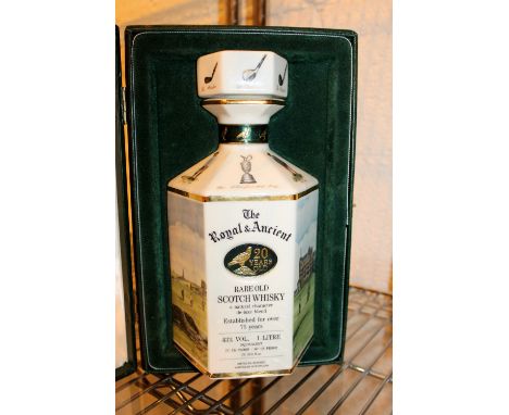 The Royal & Ancient scotch whisky boxed decanter lacking contents