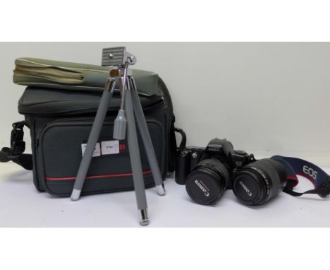 A Canon EOS 500 camera, a second lens 80-200mm, case and tripod