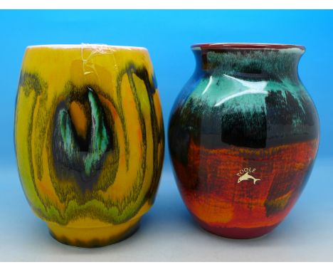 Two Poole vases, tallest 16cm