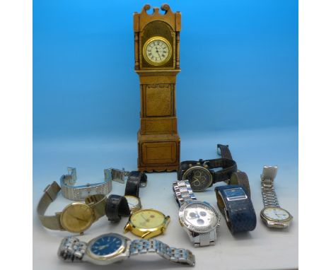 Wristwatches including Sekonda and Ingersoll Diamond Professional chronograph (one sub-dial hand missing) and a small longcas