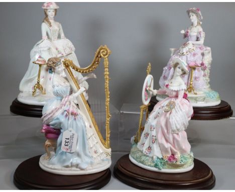 Set of four Royal Worcester 'The Graceful Arts' limited edition bone china figurines to include: 'Music', 'Poetry', 'Painting