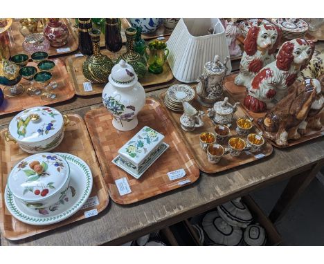 Collection of ceramics to include: Portmeirion 'The Botanic Garden' butter dish and cover and baluster jar and cover, Royal W