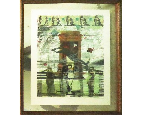 MOHAMMED EL RAWAS 'Aqua', lithograph, signed, titled and A.P., 70cm x 49cm, framed and glazed.
