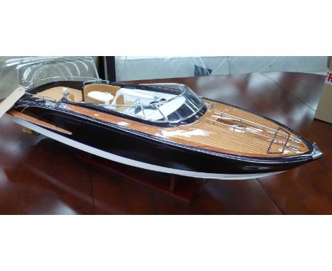 RIVA MODEL BOAT, 90cm L with stand.