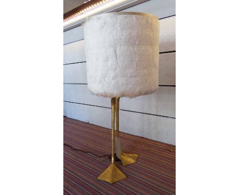 PORTA ROMANA DUCK FEET TABLE LAMP, with feathered shade, 78cm H. 