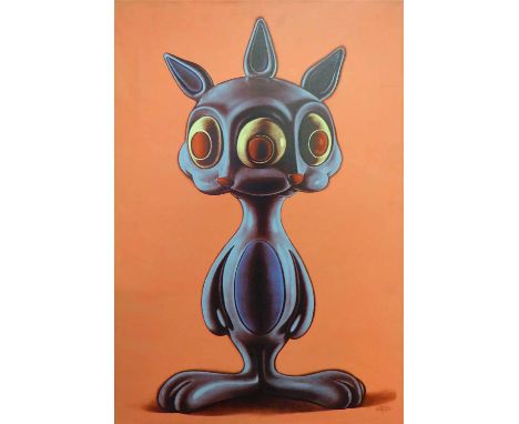 RON ENGLISH (American b.1959), 'Rabbit #1', 'Rabbit #2' 'Rabbit #3' synthetic polymer paint and silkscreen on canvas, signed 