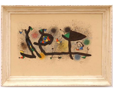 JOAN MIRO 'Sculpture', 1974, lithograph, signed in the plate, 50cm x 70cm, framed and glazed.  (Subject to ARR - please see B