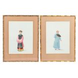 A PAIR OF CHINESE EXPORT PAINTINGS OF FIGURES, EARLY 19TH CENTURY