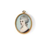 Y ATTRIBUTED TO GEORGE ENGLEHEART (1750-1829), A PORTRAIT MINIATURE OF MRS (COL) HERRIES
