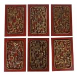 A SET OF TWELVE CHINESE WOODEN PANELS, EARLY 19TH CENTURY