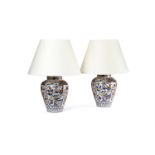 A PAIR OF IMARI VASE TABLE LAMPS, IN 19TH CENTURY STYLE