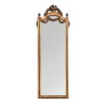 A FRENCH CARVED GILTWOOD WALL MIRROR, LATE 19TH OR EARLY 20TH CENTURY