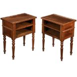 A PAIR OF FRENCH FRUITWOOD BEDSIDE TABLES, SECOND HALF 19TH CENTURY